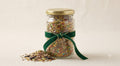 Mixed superfood seeds glass jar