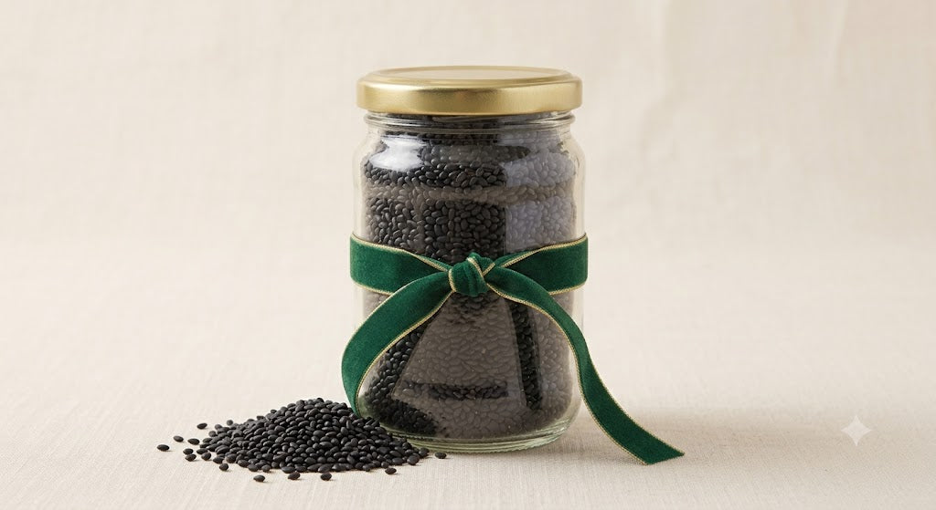 Sabja seeds glass jar