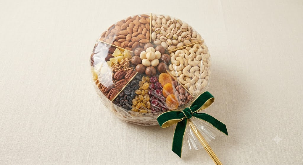 VIP luxury dry fruit wheel tray on a stick